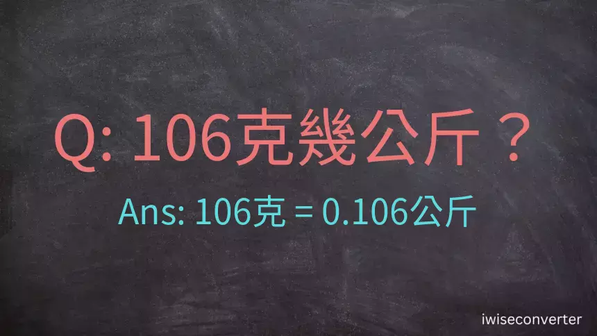 106克是多少公斤？