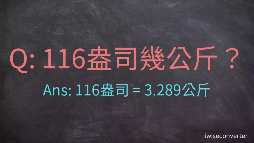 116盎司幾公斤？