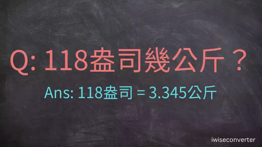 118盎司幾公斤？