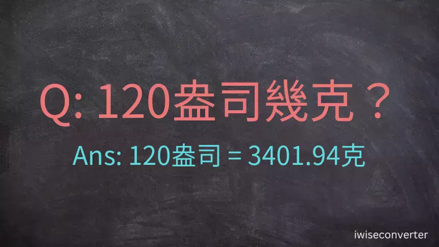 120盎司幾公克？120盎司幾克？