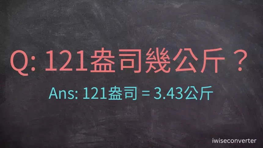 121盎司幾公斤？