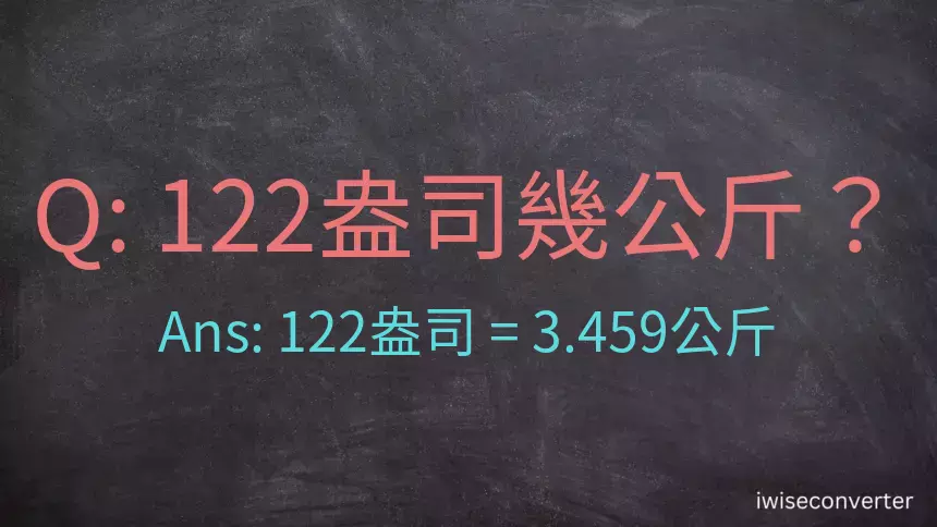 122盎司幾公斤？