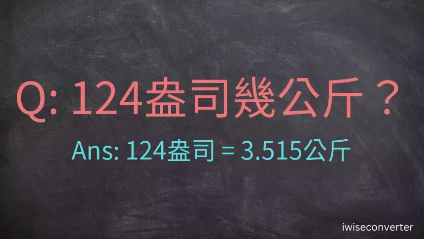 124盎司幾公斤？