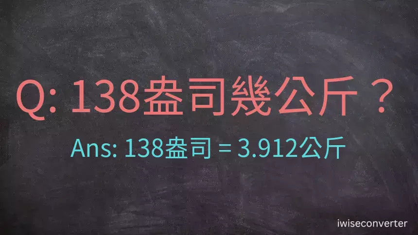 138盎司幾公斤？