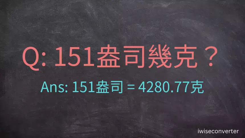 151盎司幾公克？151盎司幾克？