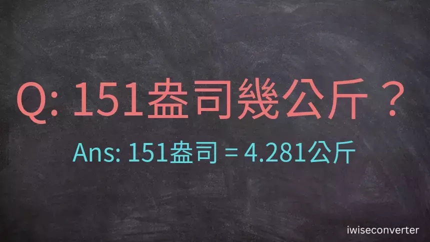 151盎司幾公斤？