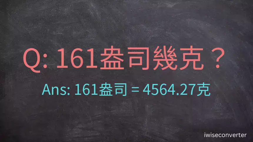 161盎司幾公克？161盎司幾克？