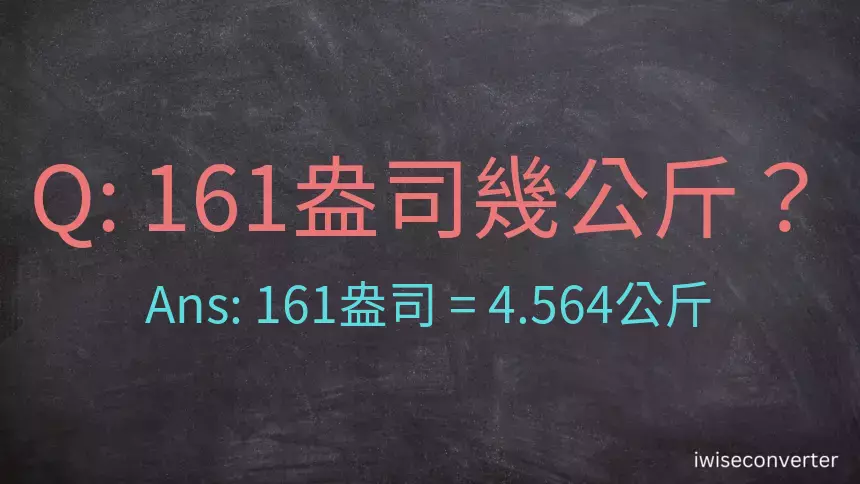 161盎司幾公斤？