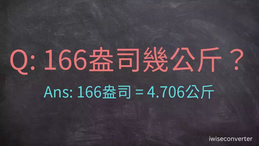 166盎司幾公斤？