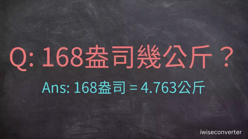 168盎司幾公斤？