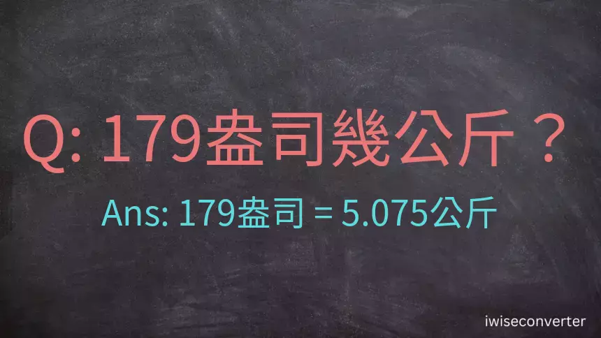 179盎司幾公斤？