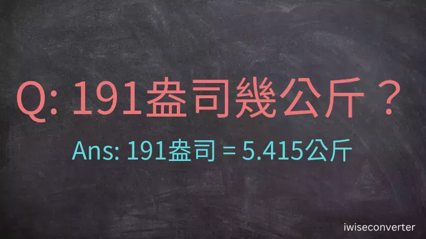 191盎司幾公斤？