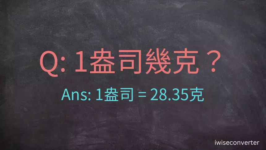 1盎司幾公克？1盎司幾克？