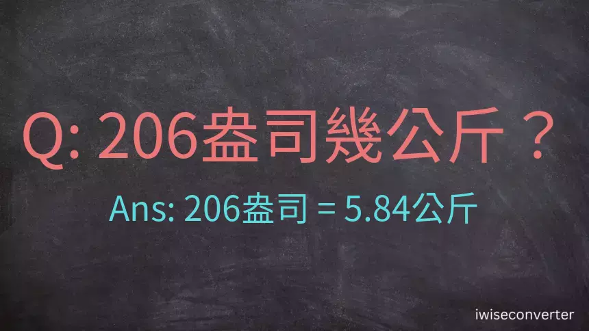 206盎司幾公斤？