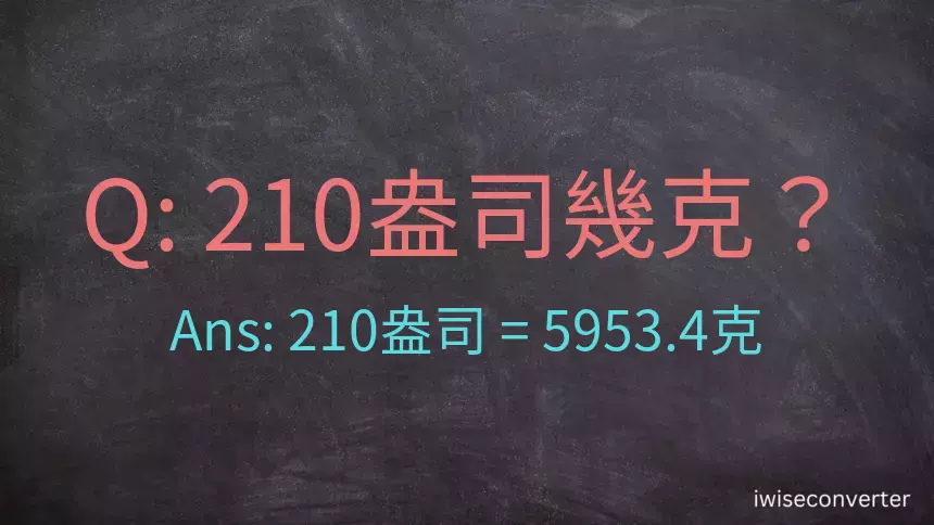 210盎司幾公克？210盎司幾克？