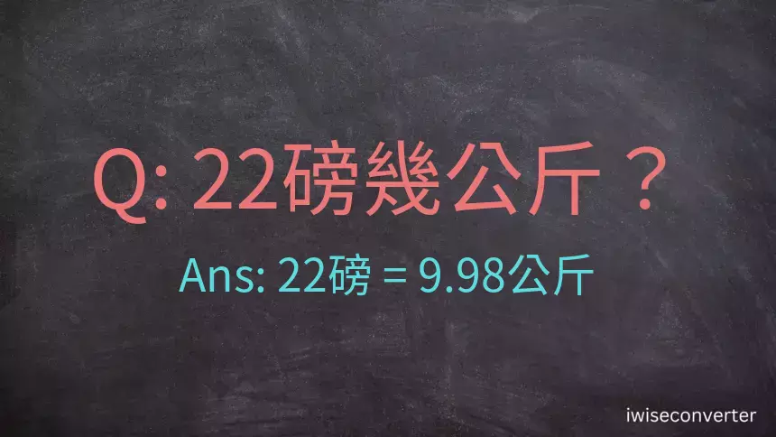 22磅幾公斤？