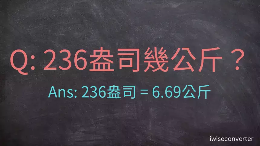 236盎司幾公斤？