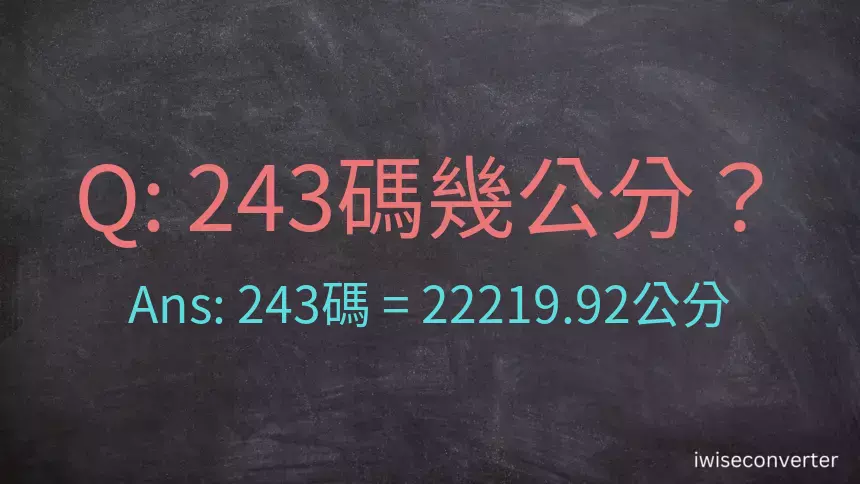 243碼幾公分？