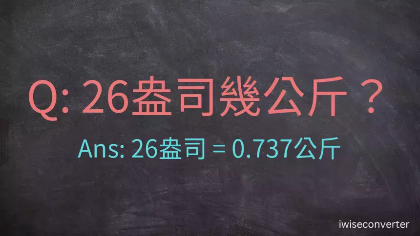 26盎司幾公斤？