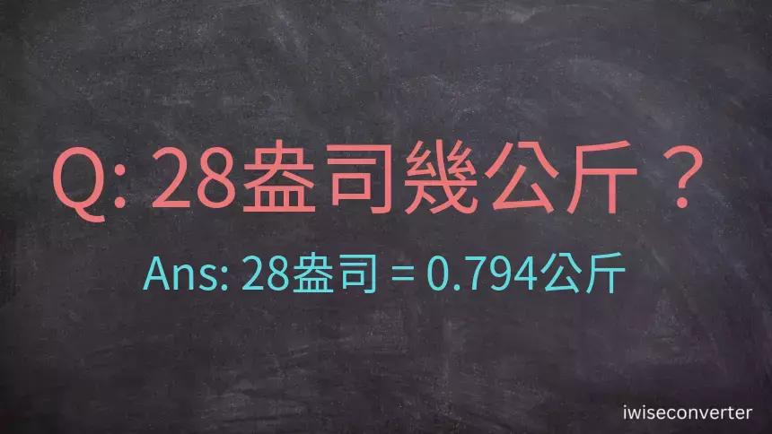 28盎司幾公斤？