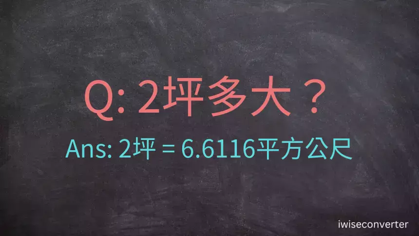 2坪多大？2坪幾平方公尺？