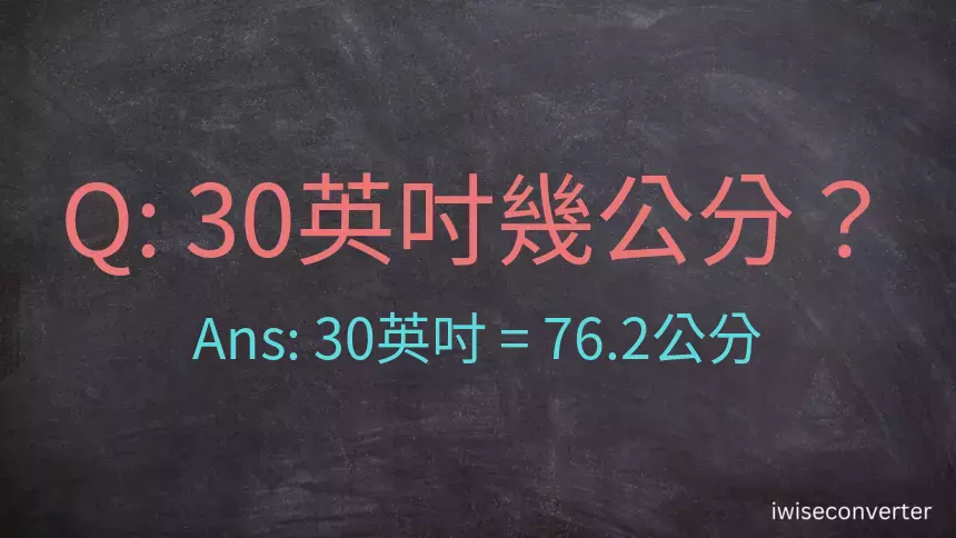 30英吋幾公分？