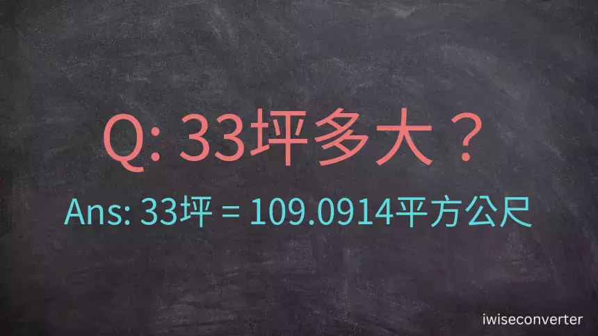 33坪多大？33坪幾平方公尺？