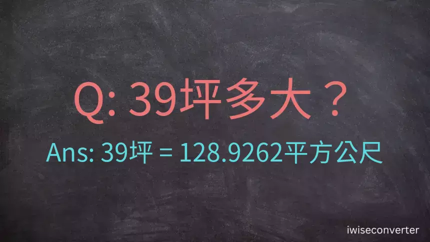 39坪多大？39坪幾平方公尺？