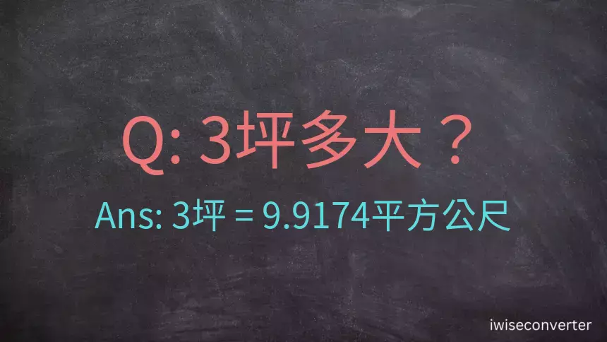 3坪多大？3坪幾平方公尺？