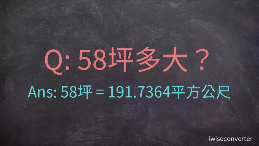 58坪多大？58坪幾平方公尺？