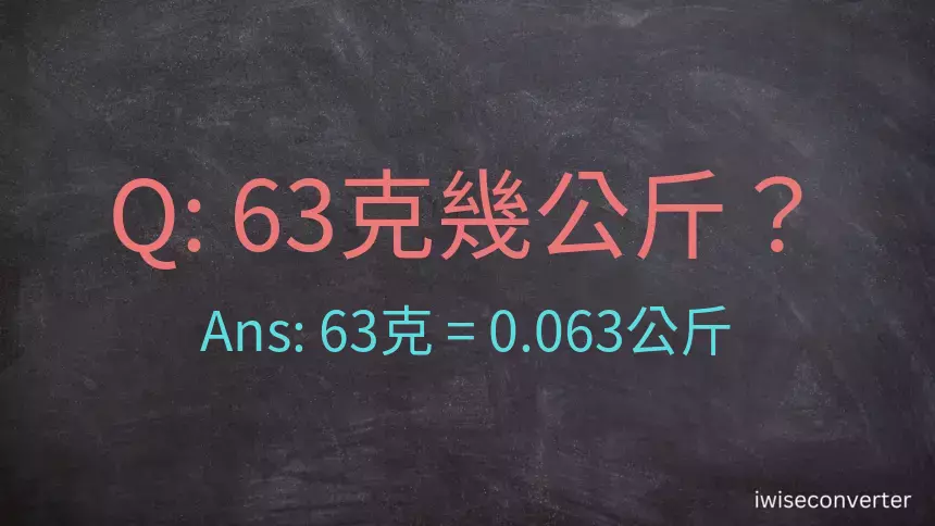 63克是多少公斤？