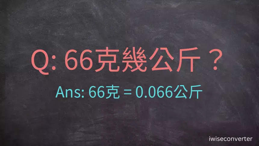 66克是多少公斤？