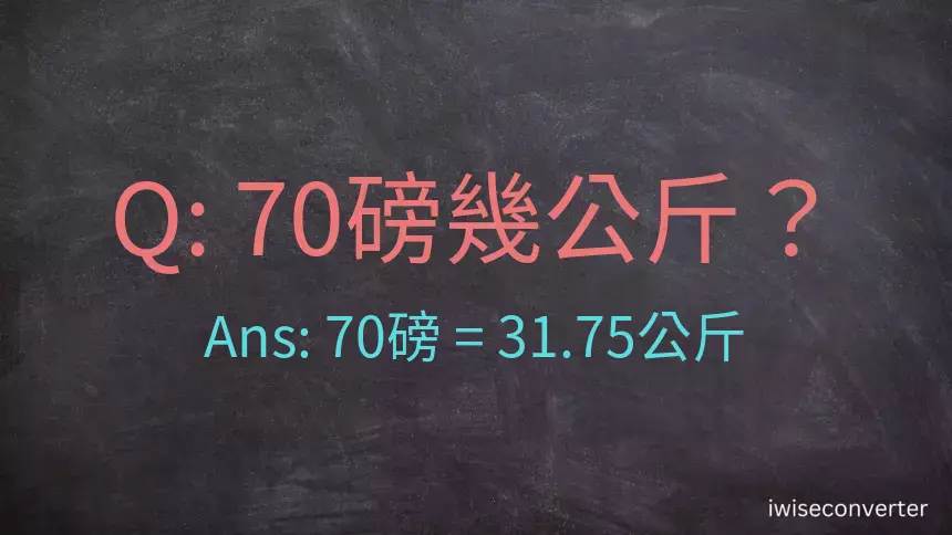 70磅幾公斤？