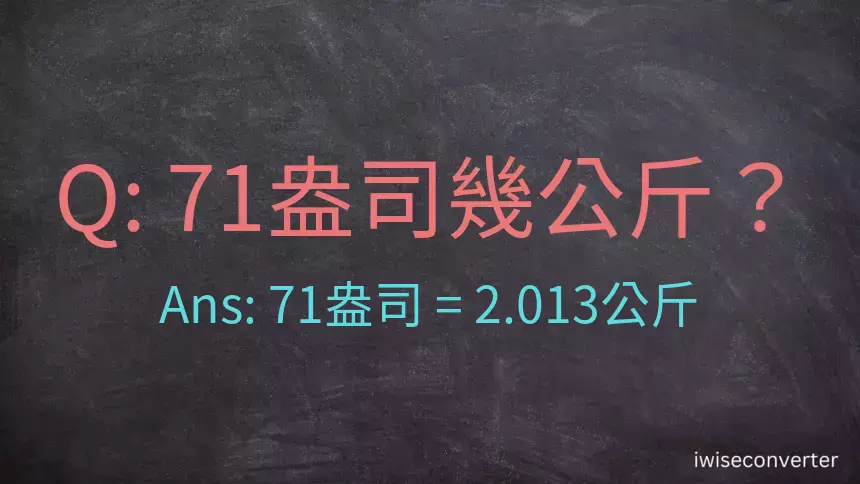 71盎司幾公斤？