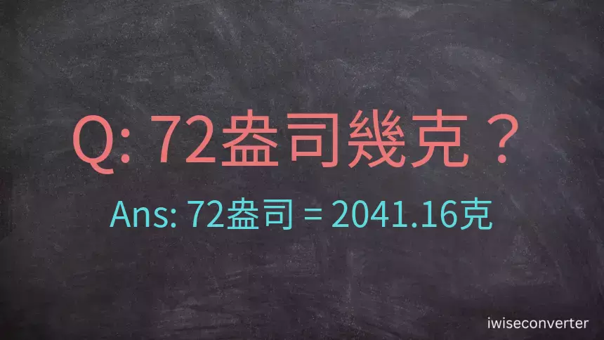 72盎司幾公克？72盎司幾克？