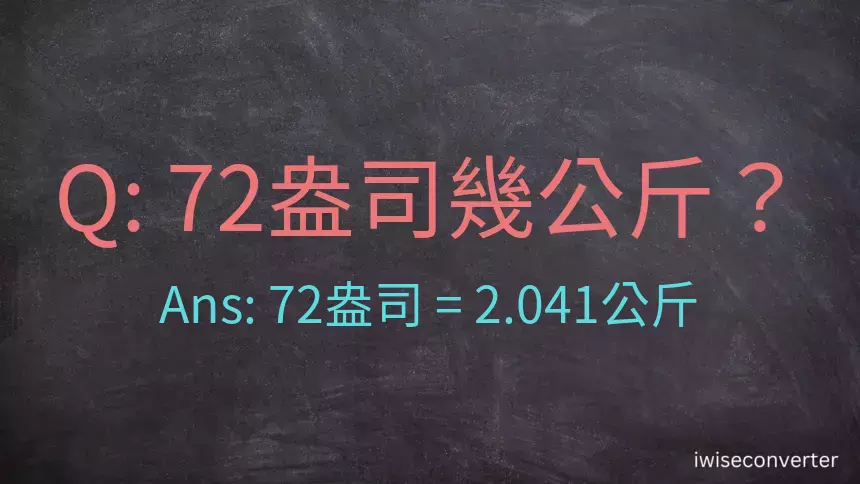 72盎司幾公斤？