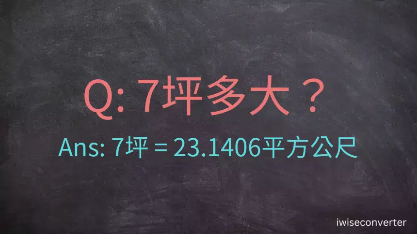 7坪多大？7坪幾平方公尺？