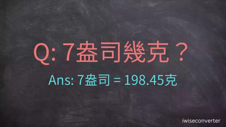 7盎司幾公克？7盎司幾克？