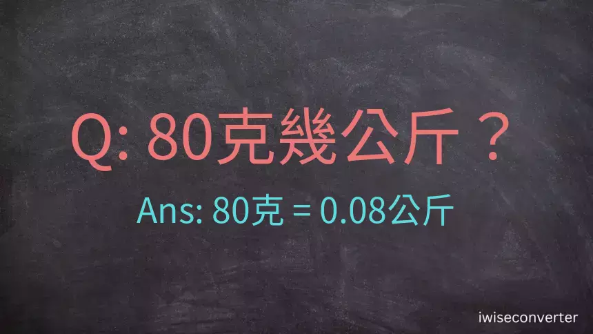 80克是多少公斤？