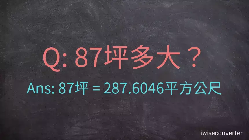 87坪多大？87坪幾平方公尺？