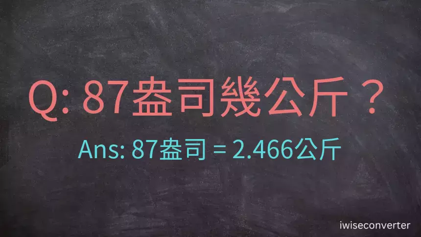 87盎司幾公斤？