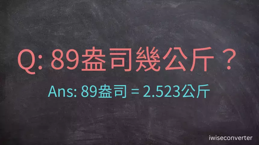 89盎司幾公斤？