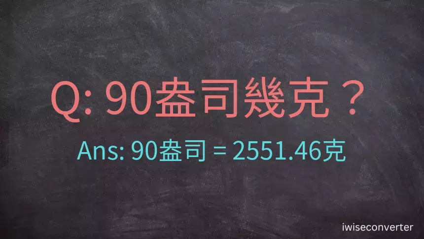 90盎司幾公克？90盎司幾克？