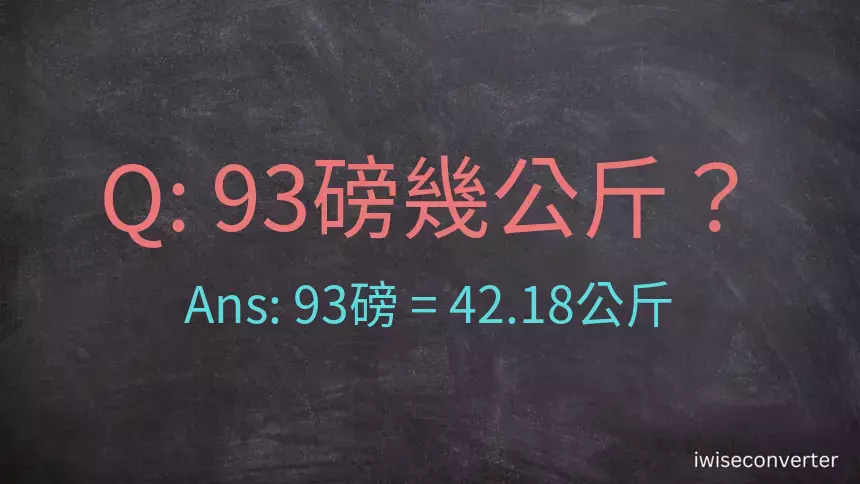 93磅幾公斤？