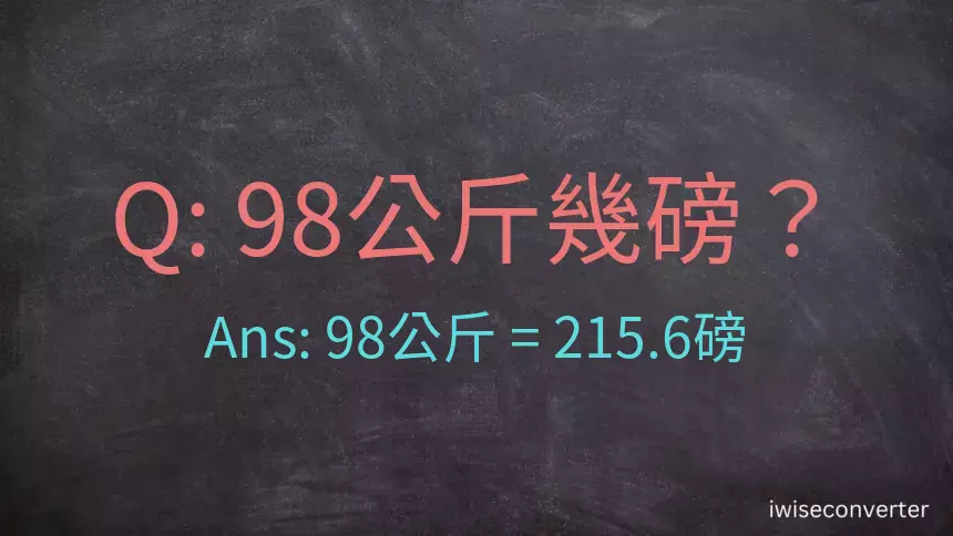 98公斤幾磅？