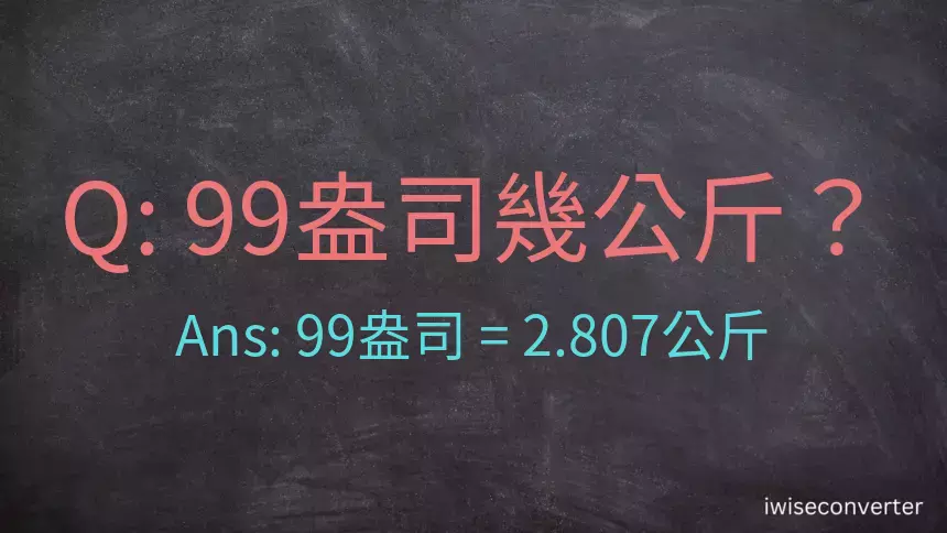 99盎司幾公斤？