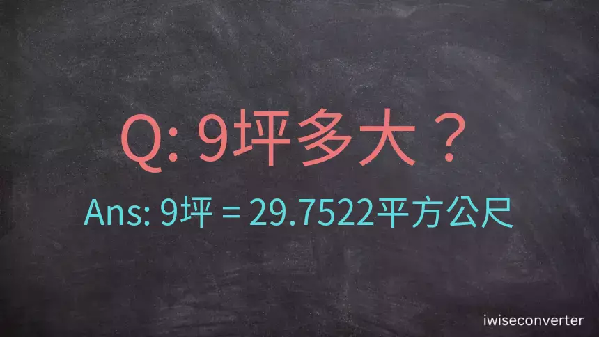 9坪多大？9坪幾平方公尺？