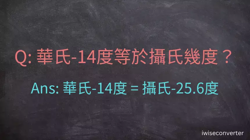 華氏-14度等於攝氏幾度？