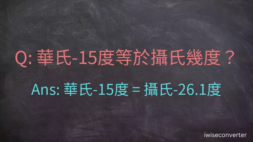 華氏-15度等於攝氏幾度？