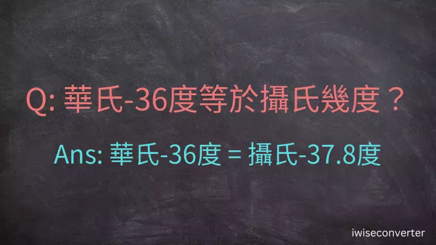 華氏-36度等於攝氏幾度？